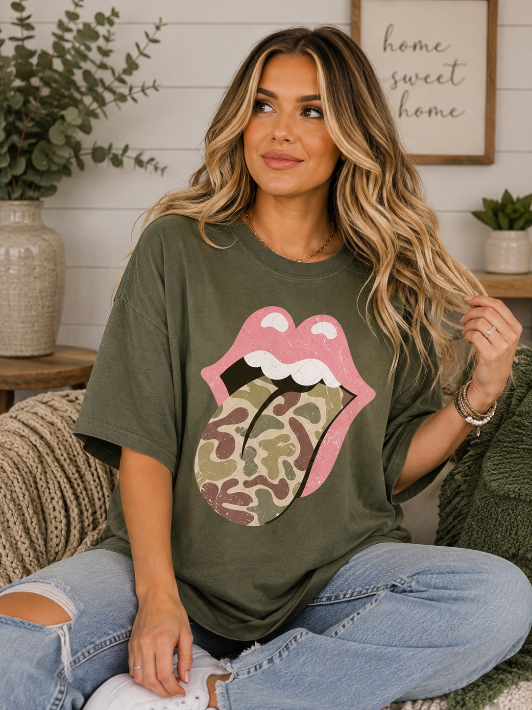 Army Camo Pink Lips
