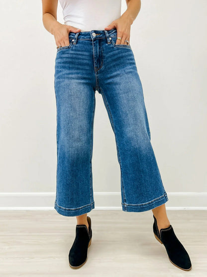 Judy Blue Vintage Wide Crop Jeans