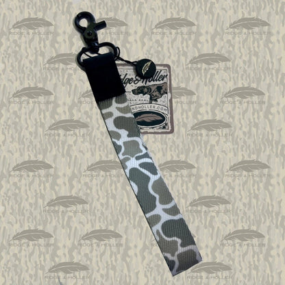 Fly High Lay Low Camo Wrist Lanyard Black