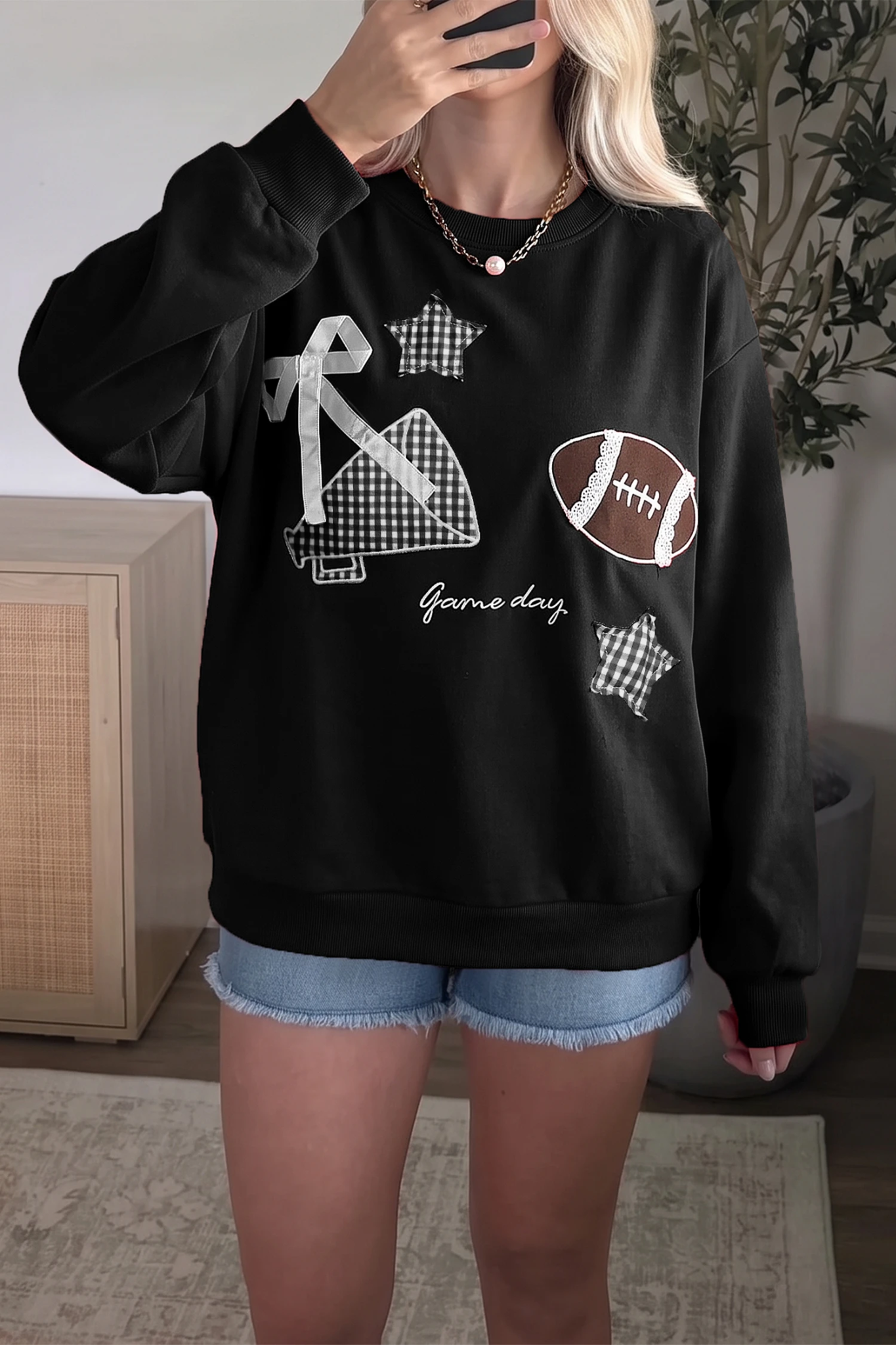 Friday Night Lights Gingham Game Day Sweatshirt
