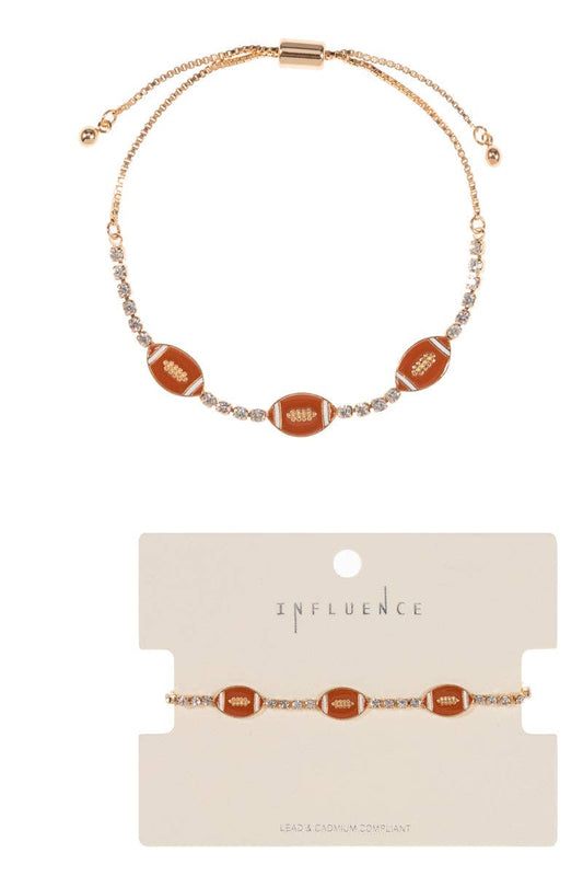 Triple Play Football Stretch Bracelet