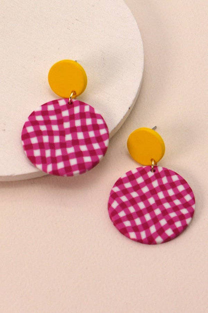 COLORFUL PRINT POLYMER EARRINGS