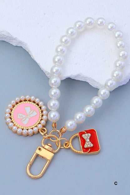 Pearl Luxe Charm Loop Keychain