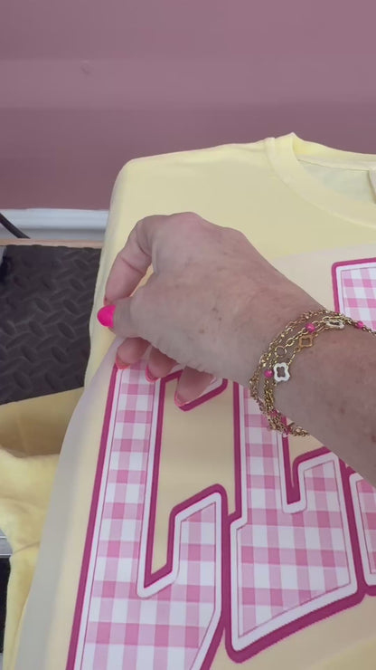 Classy Pink Gingham Graphic Tee | Trendy Tee | Butter