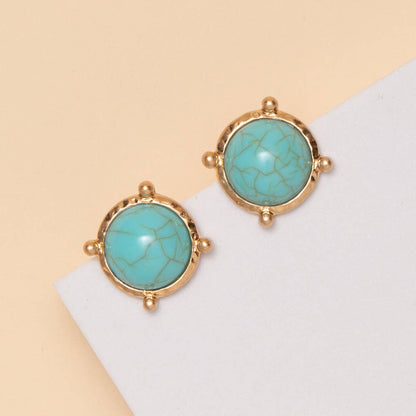 Marble Stone Stud Earrings