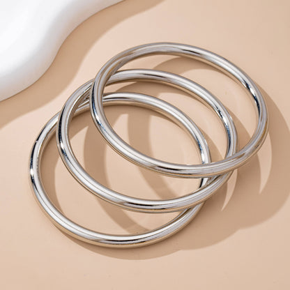 Chunky Triple Tube Bangle Set