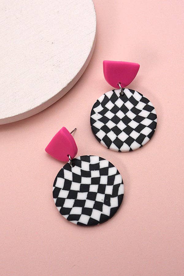 COLORFUL PRINT POLYMER EARRINGS