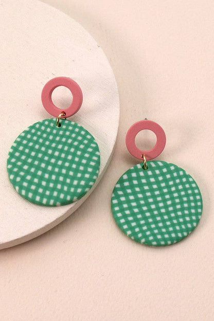 COLORFUL PRINT POLYMER EARRINGS